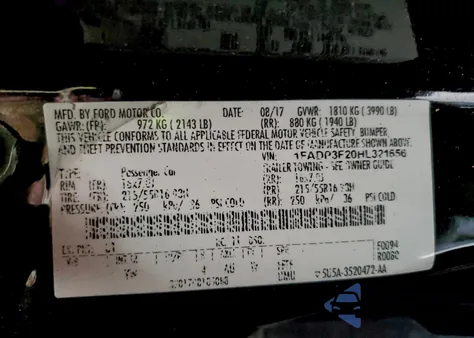 2017 Ford Focus Se из США, поврежденный, VIN 1FADP3F20HL321656